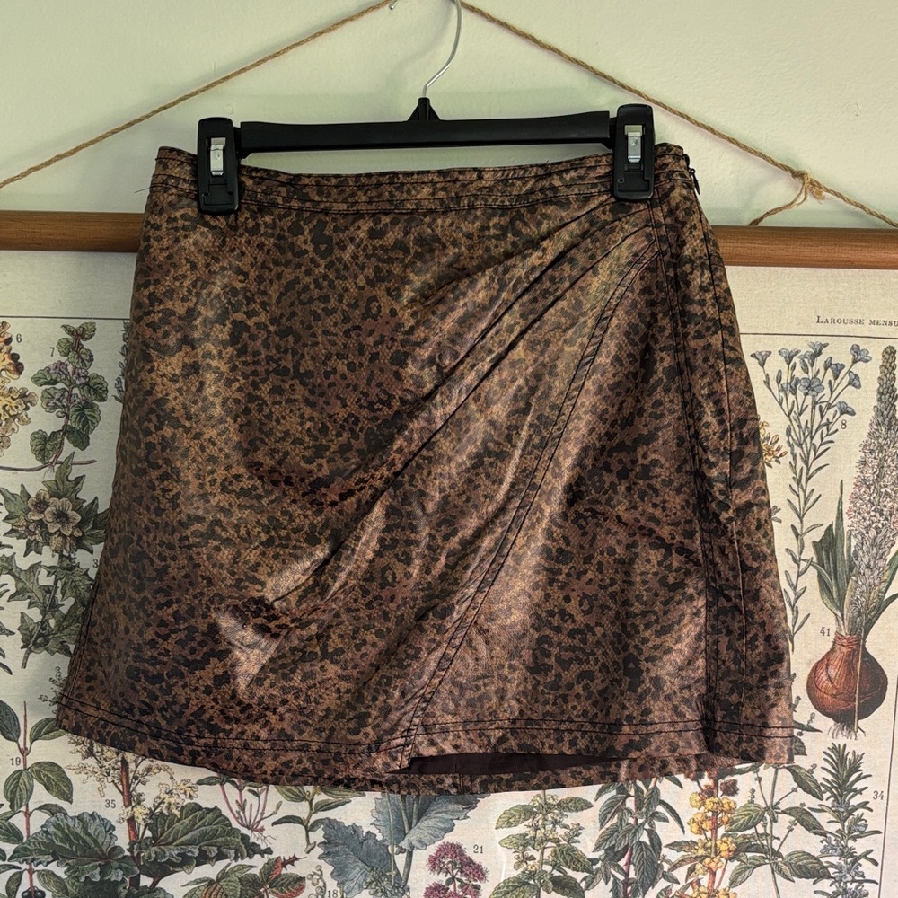 Free People Brown Leopard Print Mini Skirt 8